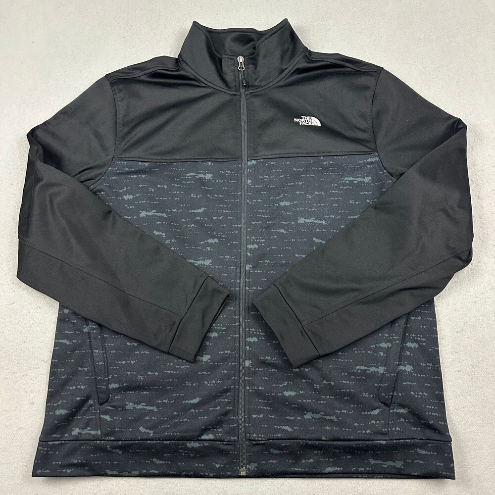 The North Face Jacket Men Extra Large Black Glitch Pattern Full Zip Gorpcore XL